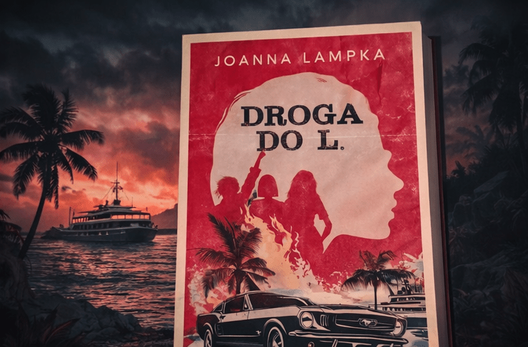 Okładka książki Droga do L na tle zachodu słońca w tropikach